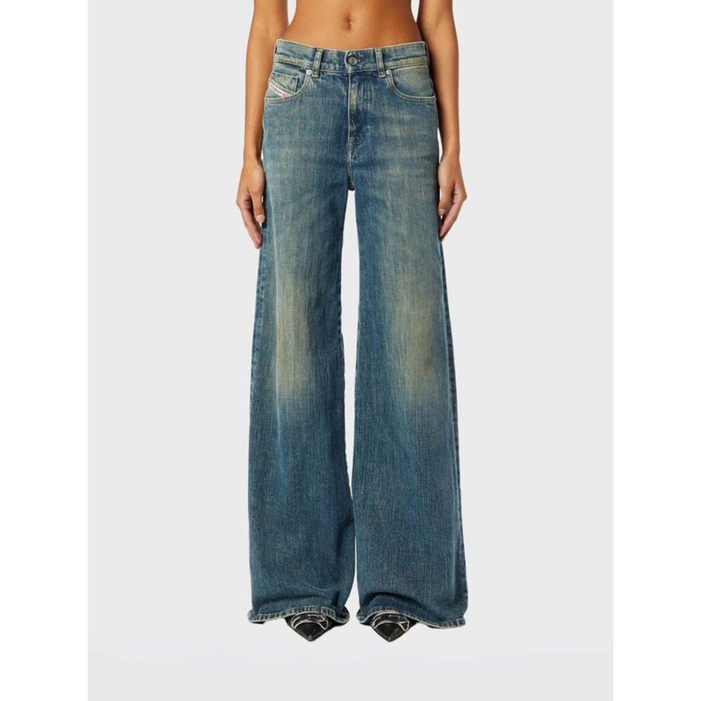Diesel Women Diesel D-Akemi Low-Rise Wide-Leg Jeans In Stretch Denim